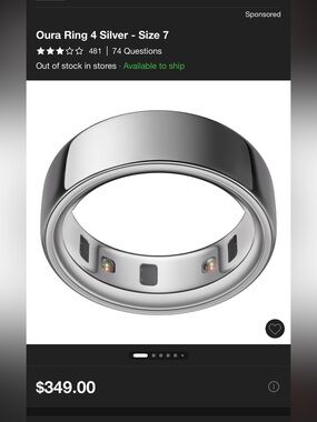 Oura Ring 4 Smart Ring — Silver Finish